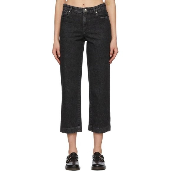 a.p.c. sailor jeans washed black high rise size 24 - Picture 2 of 13